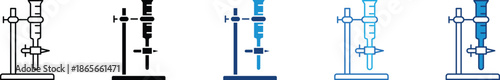 Lab stand icon set in multiple styles