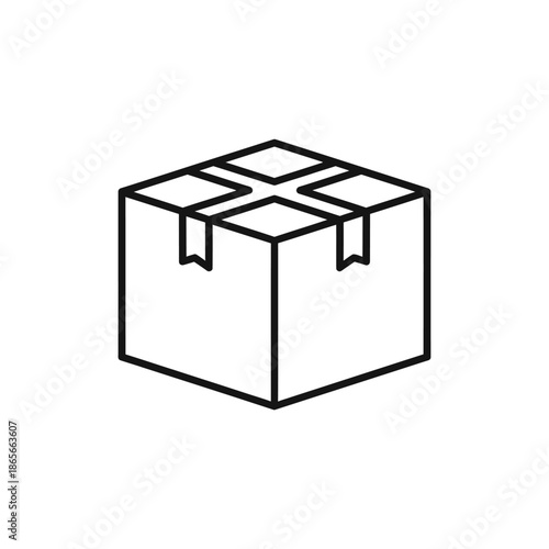 Minimalist Illustration of a Cardboard Package Box for Shipping and Delivery Topics