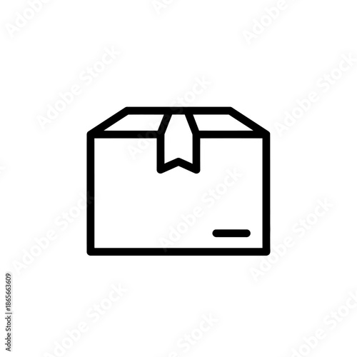 Minimalist Illustration of a Cardboard Package for Shipping and Delivery
