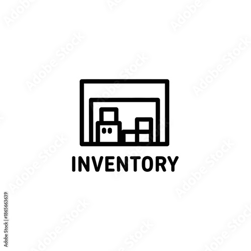 Minimalist Inventory Icon Design for Warehouse Management and Storage Solutions