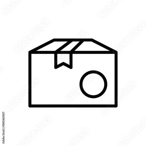 Minimalist Line Art Illustration of a Package or Parcel for Shipping and Delivery Concepts