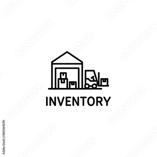 Simple Inventory Storage Roof Shelves with Boxes in Warehouse Environment