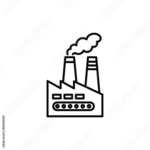  factory emitting smoke and pollution, environmental impact concept image