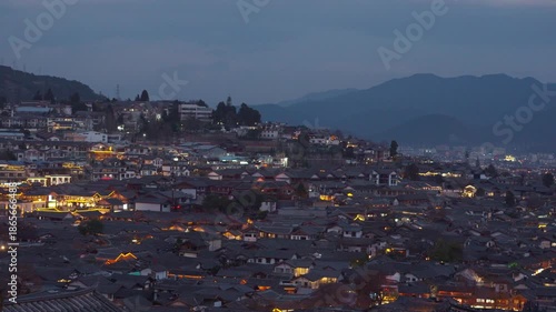 Beautiful landscape in Lijiang Ancient Town, the famous tourist destination in Yunnan Province in China