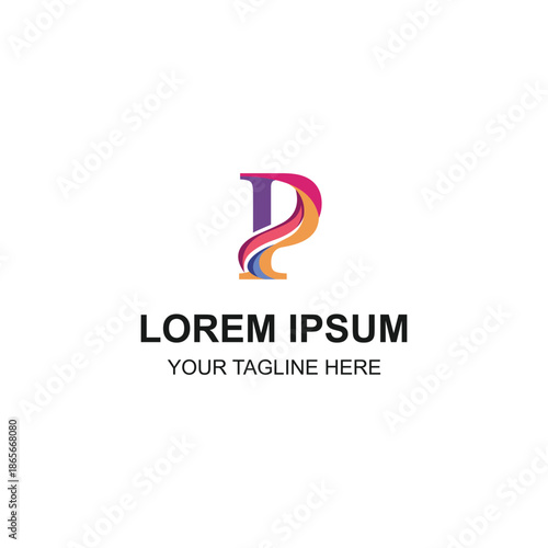 Colorful letter P logo design for creative studio brand with Creative Illustration