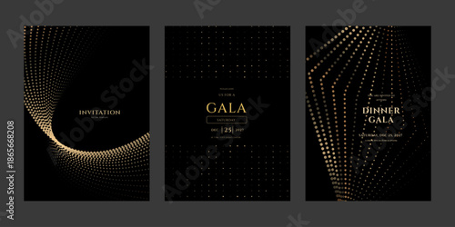 Luxury Gala Invitation Templates with Gold Dots 2027