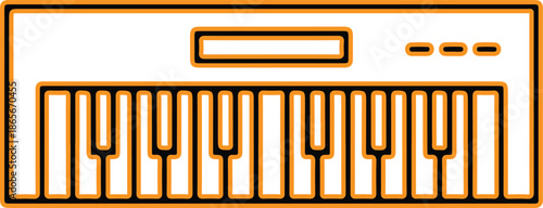 Keyboard instrument music design vector icon