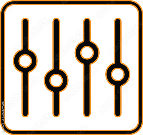 Four audio sliders volume control icon