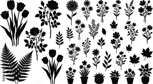 Silhouettes of people, children, pets, and families engaged in everyday activities, ideal for lifestyle, relationship, and urban design themes