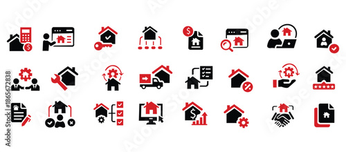 Real Estate and Property Management Icon Set: Vector Collection