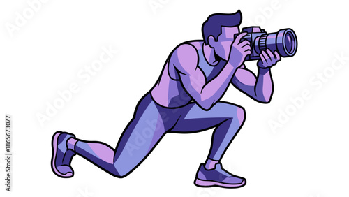 Professional Photographer Capturing Images with a Modern Digital Camera.