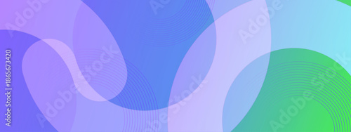Abstract translucent circles on gradient background with purple, green, blue, suitable for design projects, backgrounds, presentations, and modern artistic concepts