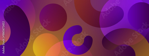 Abstract purple and orange circular shapes overlap, creating a vibrant and dynamic background for designs related to creativity or technology. Great for digital art projects