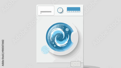 Illustration of a Modern Washing Machine