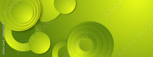 Abstract design with green circles and curved shapes. Perfect for use in digital backgrounds, web graphics, or modern art concepts