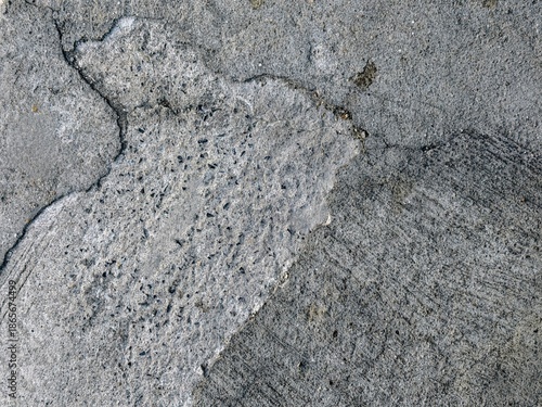 Bild auf Leinwand Rough Gray Concrete Surface with Grungy Cracks Texture