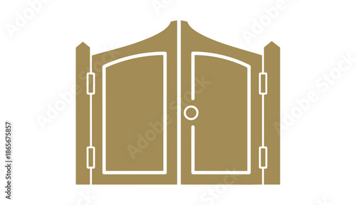Gate graphic. Multicolored. Frontal view. Basic vector illustration. Separate item on a white background. Isolate

