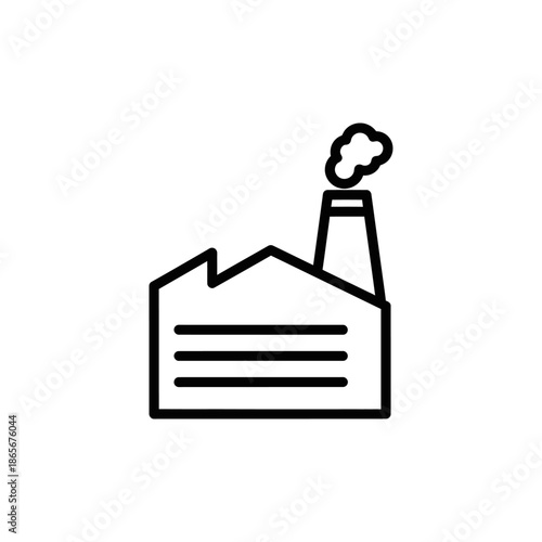 Industrial Factory with Smoke Emission in Urban Environment