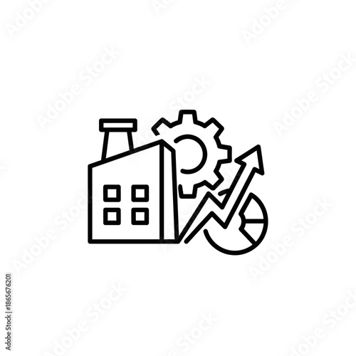 Industrial Growth and Innovation Concept with Factory and Upward Trend graph