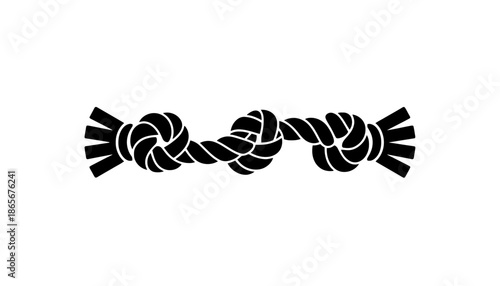 A black rope knot on a white background with a simple design