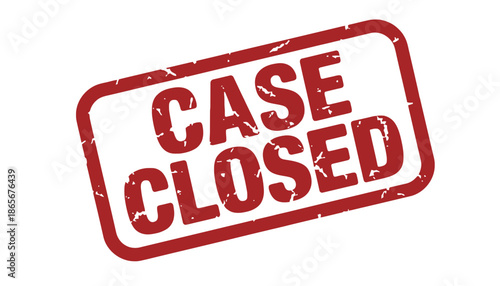 A red stamp with the words Case Closed on a white background