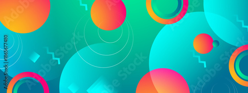 Background design with teal circles, zigzags, and concentric shapes. Great for creative projects, posters, branding, digital art, and web designs