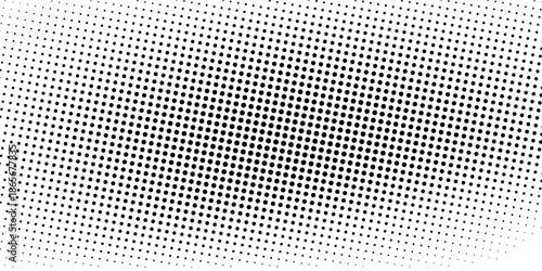 Halftone gradient. Dotted gradient, smooth dots spraying and halftones dot background seamless horizontal geometric pattern vector template modern