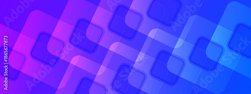 Overlapping purple and blue rounded squares design, perfect for dynamic backgrounds in web design, social media graphics, and presentations