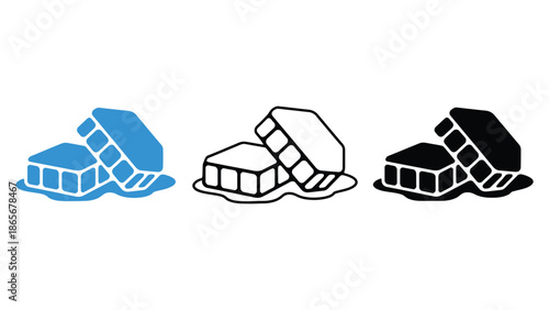 Cooling ice cubes melting in water, a refreshing symbol of refreshment and summer