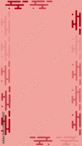 red vertical frame animation with cloud ornaments and blank area for text or title of Chinese New Year theme