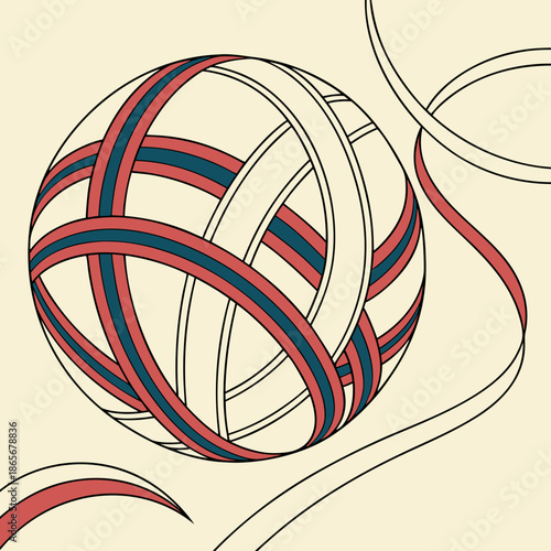 Swirling Ribbon Sphere Modern Abstract Brand Identity