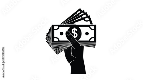 a hand holding a large stack of dollar bills