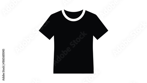 a black t shirt with a white trim around the neckline