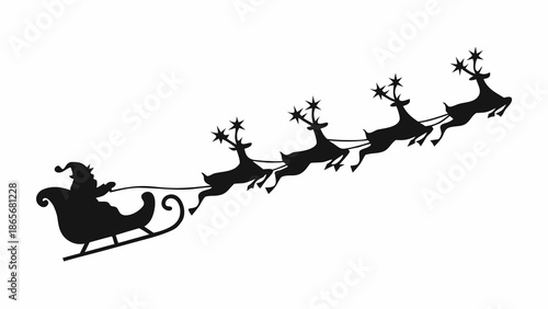 santa claus in his sleigh being pulled by reindeer
