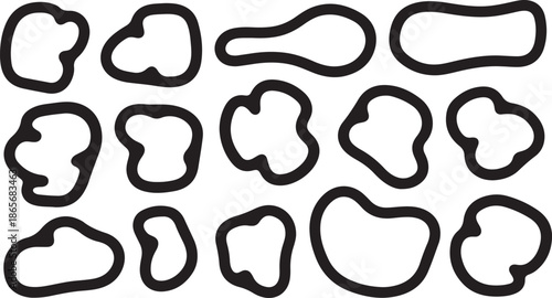 Abstract black and white shapes illustration