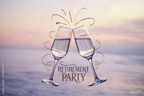Champagne glasses clinking in celebration at a retirement party