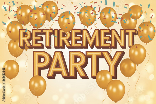 Golden balloons and confetti celebrate a joyful retirement party