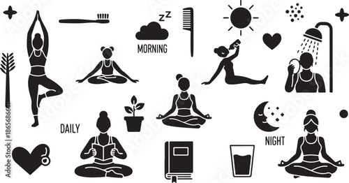 Daily Life and Wellness Routine Icons