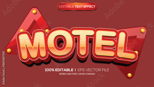 3D text effect motel theme