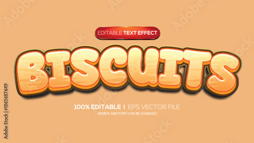 3D text effect biscuits theme