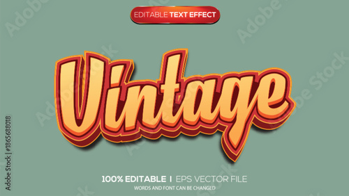 3D text effect vintage theme
