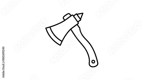 Axe with wooden handle and blade.