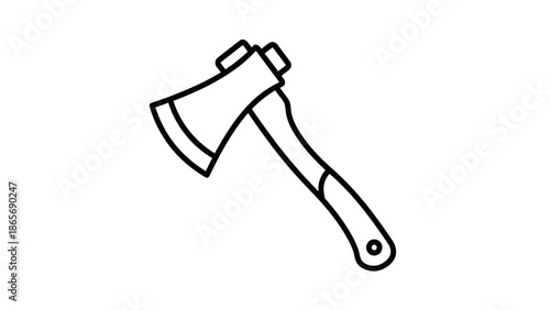 Axe with wooden handle and blade.