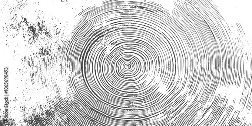 Abstract Grunge Circle Wood Texture Featuring Natural Tree Rings, Aged Wood Grain, and Vintage Distress Effect.