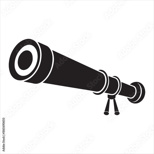 Pirate Spyglass Telescope Silhouette Graphic