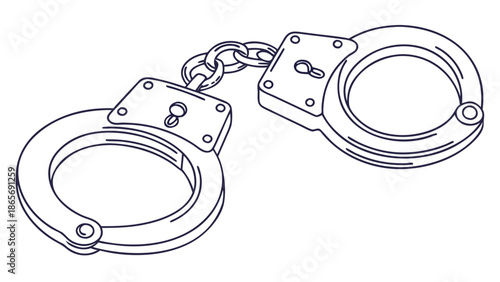 Symbol of justice and restraint: a pair of classic handcuffs