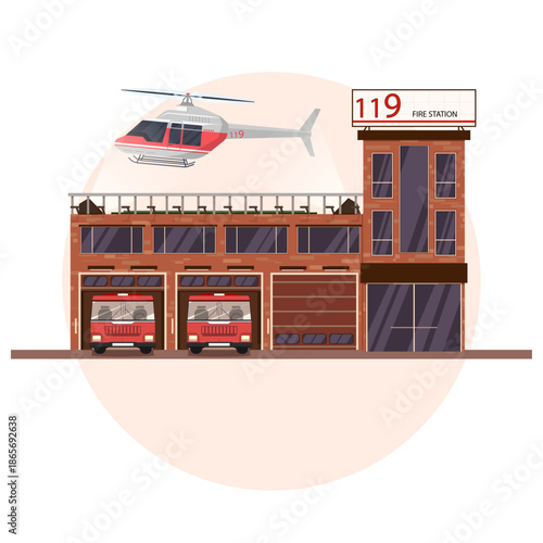 소방서(불+건물+풍경+도시+교통)