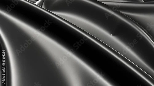 Elegant Black Satin Fabric Wave Animation for Fashion and Design Projects visual