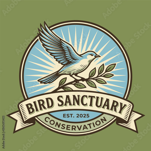 Bird Sanctuary Conservation Logo Design.