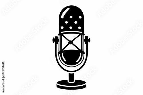 microphone silhouette illustration for music and audio design
